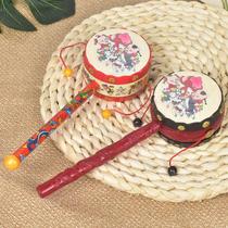 Rattle 0-6-12 months old baby can chew traditional wave drum rattle hand drum baby toy 1 year old