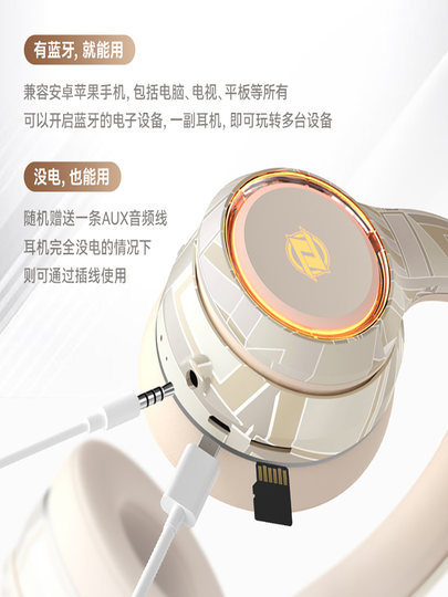 Немецкие качественные Bluetooth-наушники с микрофоном, модель 2025 года, с шумоподавлением, цветной подсветкой, стильным дизайном и длительным временем автономной работы.