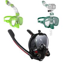 @Snorkel double swimming full diving face respirator mask free dry artificial gills underwater snorkeling anti-fog