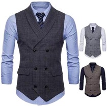 2019 eaby new British style business vest fashion slim casual plaid vest 9607