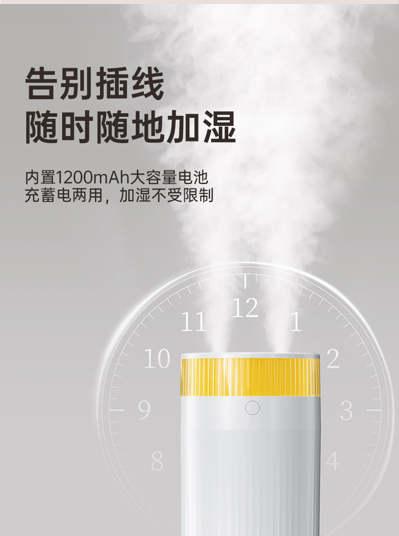 USB-увлажнитель воздуха 【双喷口2l大容量】2024新款加湿器家用小型静音卧室usb充电孕妇婴儿空气办公室桌面便携宿舍空调房迷你喷雾