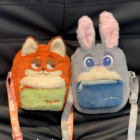 Girls Bags 2026 New Plush Crossbody Bag Cartoon Cute Small Bag Crazy One-Shoulder Zootopia Mobile Phone Bag