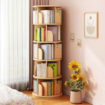 Bookshelf exhibition myv easy to rotate floor-standing object rack living room home rack for home rack for bedroom student picture book rack storage