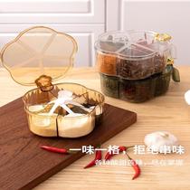 Seasoning box storage light luxury crystal one-piece multi-grid seasoning box seasoning box kitchen seasoning storage box seasoning jar