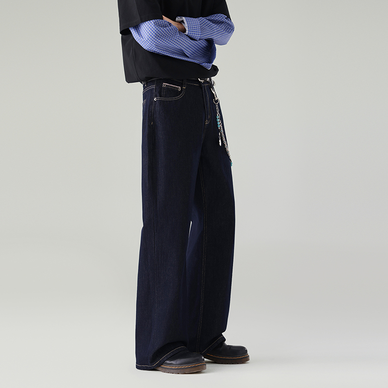 It: Chocoolate American Retro Loose Denim Original Color Jeans for Men, Spring 2026 Straight Long Pants