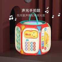 Childrens 0-3-year-old hand beat drum baby music clapping drum baby 6 hexahedron 8 octahedron drums Puzzle Early to teach Toys