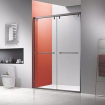 Bathroom straight shower partition sliding opaque dry and wet separation frosted glass desert gold shower room sliding door