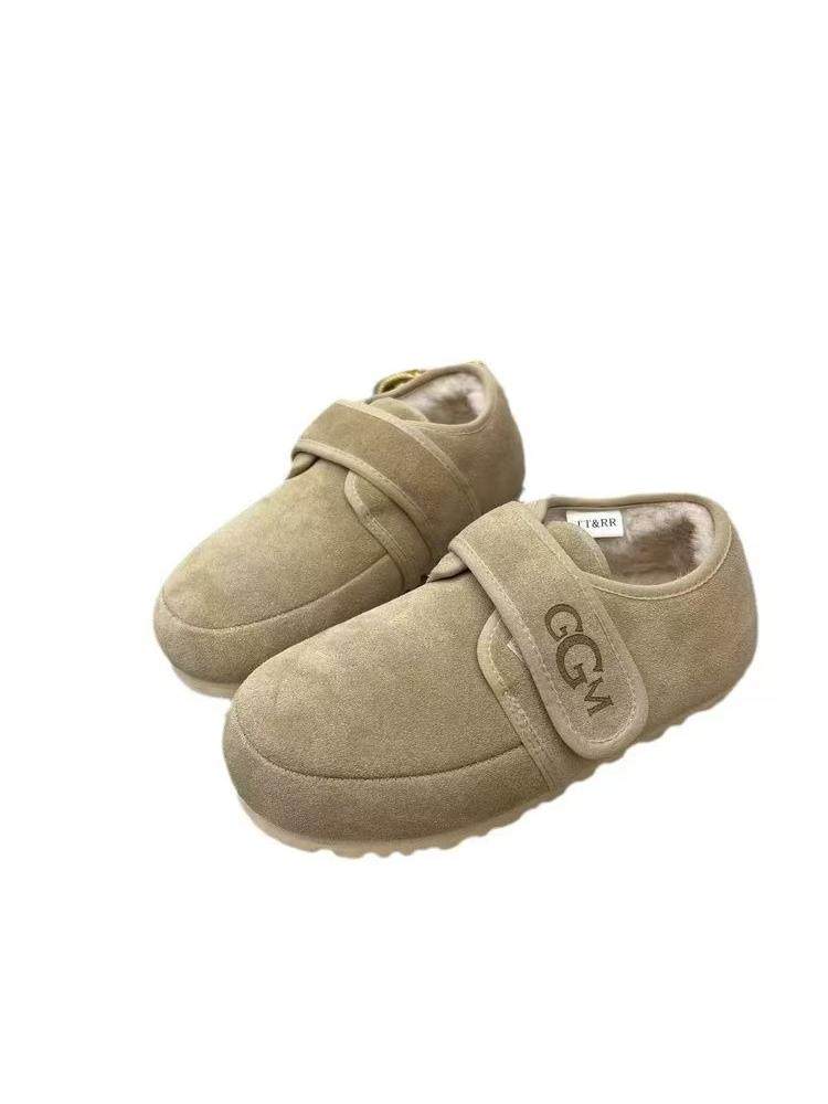 Winter Old Beijing Cloth Shoes for Women, New Style Fleece-Lined Cotton Shoes with Velcro, Flat Cotton Shoes for Middle-Aged and Elderly Women, Soft-Soled Non-Slip Women's Boots