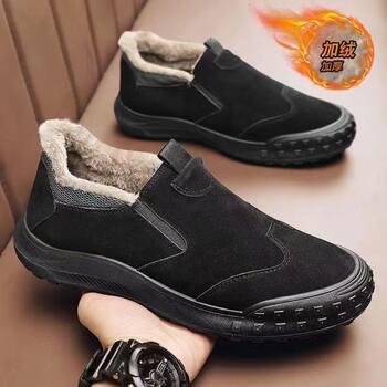 [Winter Fleece Lined and Thickened]Men's Safety Shoes Breathable Odor-Resistant Casual Leather Shoes Work Non-Slip Wear-Resistant Men's Shoes