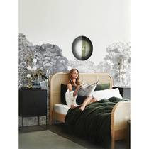 Southeast Asian style solid wood bed rattan double bed B&B hotel 1 8m rattan bed Nordic designer furniture