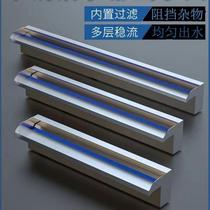 Stainless steel waterfall outlet mouth curtain wall landscaping courtyard landscape garden water circulation fish pond flow channel flow wall