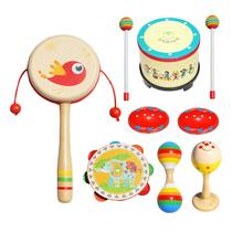 Rattle baby chewing baby teaching aids can be used for newborn babies DJZ toddler wooden old rocking style national style hand drum shaking