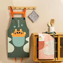 Cute apron for home kitchen waterproof and oil-proof smock 2022 new style internet celebrity restaurant shop apron work clothes for men and women