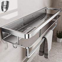 304 stainless steel bathroom storage rack without punching toilet wall-mounted toilet wall bathroom storage rack