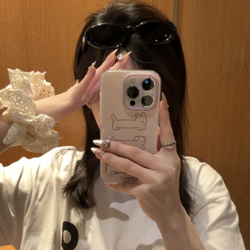 Leichter Ölwelpe geeignet für iPhone 16promax Handyhülle iPhone 15 Federgarn 14/13iQOO12 HW Pura70 Xiaomi Ständer_voghion.com