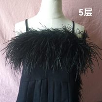 Multi-layer encrypted bold ostrich feather strips ostrich top dance clothing dress fashion diy handmade clothing accessories