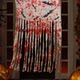 Halloween Decoration Bat Blood-Stained Door Curtain Door Hanging Ornament Haunted House Secret Room Horror Atmosphere Scene Decoration