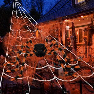 Halloween Decoration Orange and Black Spider Ornaments Outdoor Triangle Spider Web Hangings Scene Atmosphere Layout Props Pendant