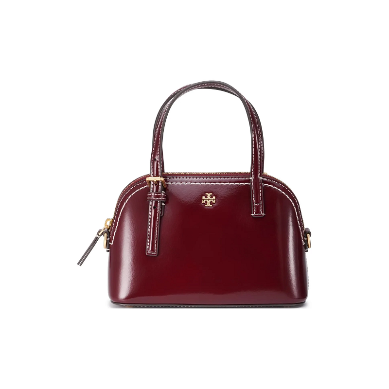 Tory Burch Emerson Patent Leather Shoulder Crossbody Handbag Regular Women's Model Burgundy