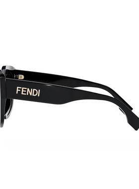 FENDI芬迪板材镜架 不规则形 太阳眼镜 男女同款 黑色