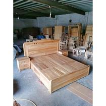 Elm 1 8m double bed solid wood carved antique bedroom tatami white stubble drawer box