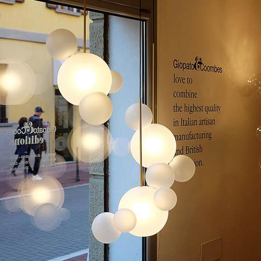 北欧工个装现简代约性创服意装店铺餐厅商用圆球磨砂米奇f48玻璃