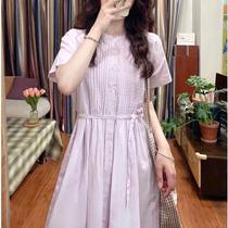 Grape Soda Summer Dress Japanese Style Accordion Pleats Can Winch the Waist to Make You Slim Long Skirt Purple Dress Women Summer 2024