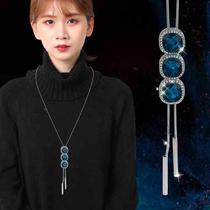 Autumn and winter high-end crystal sweater chain high-end womens versatile long sweater chain light luxury fashion accessories