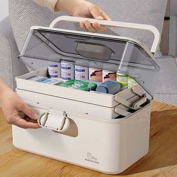 Medicine box home appliance household medicine storage box large capacity multi-layer children medical kit first aid medicine box medicine box