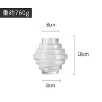 High-end light luxury Nordic decorative glass gray geometric vase simple modern living room dining table hydroponic flower arrangement