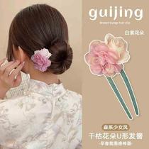Super fairy dry rose U-shaped hairpin for womens hairpin new Chinese style horse face skirt temperament hairpin flower hairpin manufacturer batch