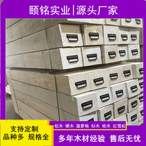 Anti-corrosion sleepers rescue wooden squares asphalt oil-impregnated pine crane pad squares iron hoops for baling and drilling holes