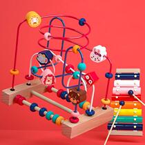 Baby childrens beaded multifunctional educational building blocks toy beaded boy and girl 0 baby 1-2-3 and a half years old early education