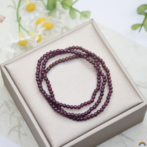 Natural Purple Teeth Garnet 3mm Three Circle Bracelet Womens Crystal Jewelry Gift Rwbuy Brand Jewelry