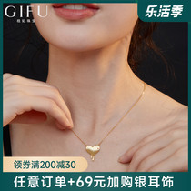 GIFU Loving Shape Necklace Women Spring Summer Pure Silver Brief Locks Bone Chain Original Design Sense Pendant 2022 New wave