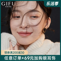 GIFU Style Superior Sense Temperament Earrings Woman Retro Port Wind Pure Silver Ear Trim Square 202021 Years New