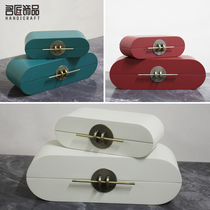 New Chinese style wooden storage box ornaments model room hotel entrance simple paint jewelry decorative box soft decorations