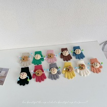 Childrens autumn and winter cute five-finger gloves winter baby warm gloves candy-colored cartoon cookie finger gloves