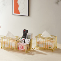 Multifunctional tissue box bedroom living room desktop removable tissue holder creative metal simple tissue box storage rack