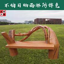 Cement imitation wood stools imitation tree roots park outdoor benches scenic leisure tables and chairs concrete seats cement stools
