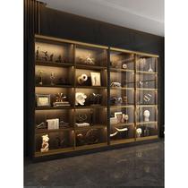 Sliding door cosmetic bag bookcase sliding door with display light light hand bag cabinet gk display cabinet model luxury display cabinet