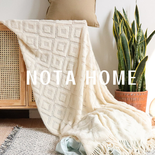 Nordic sofa blanket ສີແຂງຫ້ອງການອາຫານທ່ຽງ break blanket ins homestay light luxury soft single blanket air conditioning blanket