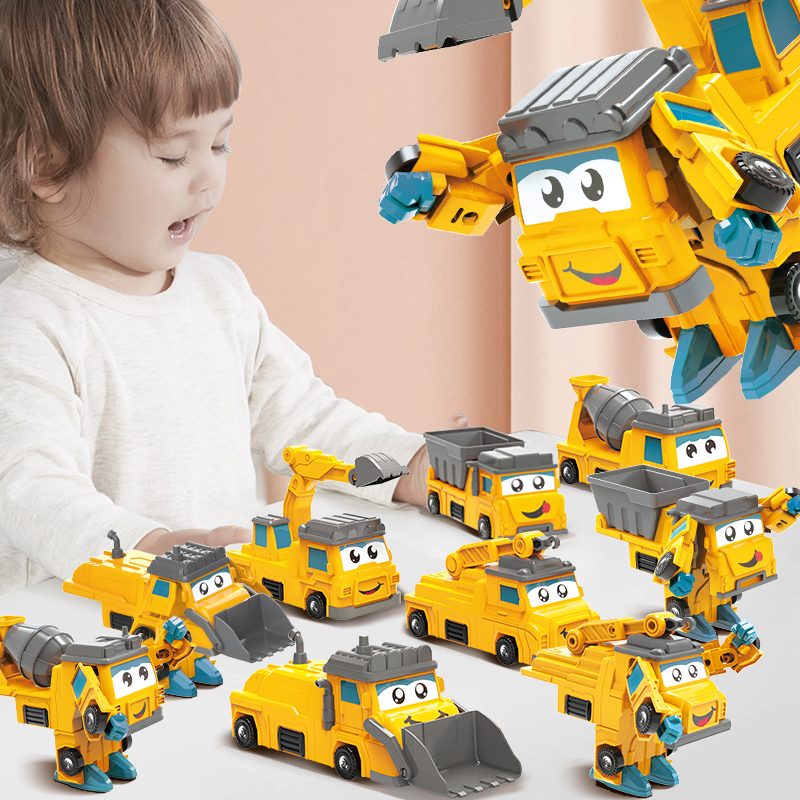 100 variable magnetic building blocks assembly engineering car puzzle big grain splicing car robot 3-4-year-old 5 boy toy