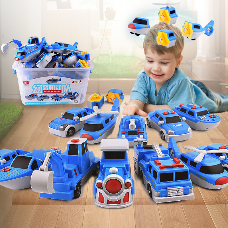 100 Variable Sea Land Air Magnetic Assembly Toy Car Children Boy Bao 1 A 2 Year Old Children Magnetic Building Blocks Puzzle Class