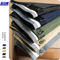 3017) Plus size mens autumn new style drapey trousers fat mens light business trousers loose elastic casual pants for men