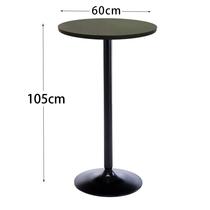 Simple living room small bar table solid wood high-legged round table living room coffee table Nordic iron table and chair combination carbonization