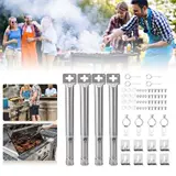 4PCS Universal Grill Tube Регулируемая 25 мм нержавеющая сталь.