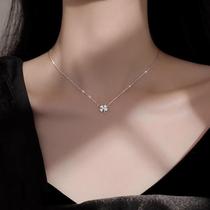 Sterling silver four-leaf clover necklace for women 2023 new hot style high-end light luxury niche design Chinese Valentines Day gift
