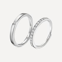 Wonderful couple ring s925 sterling silver couple ring for men and women with simple opening and adjustable niche design