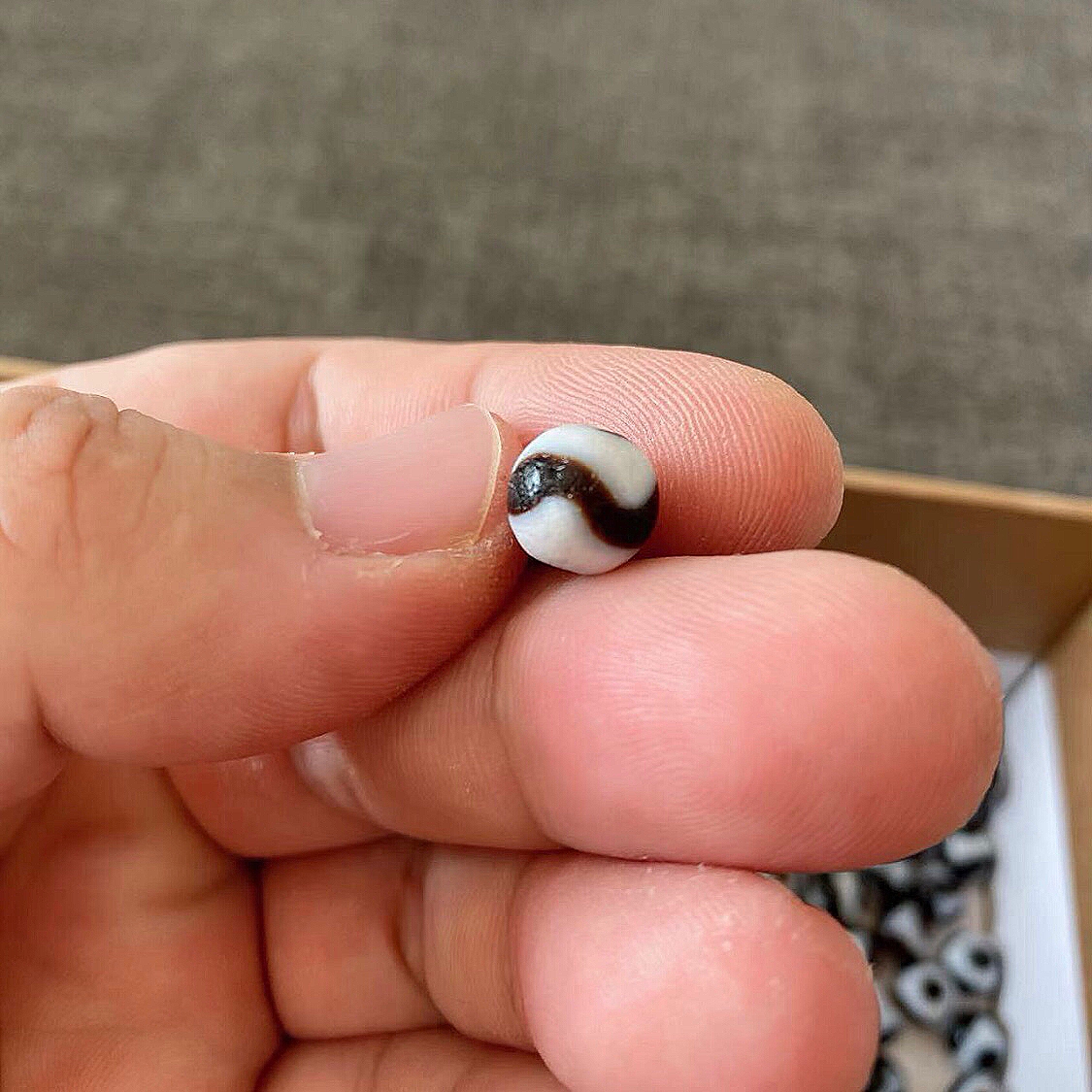 藏传天珠马蹄纹黑白小虎牙10mm单珠，究竟有何魅力？✨深度解读-DIY 